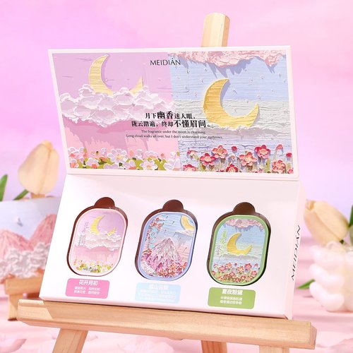 gcdat Solid Perfume, 3 Pack Women Solid Colognes, Portable Pocket Balm, Perfect for Travel Use, Natural Fragrance Perfume for Women