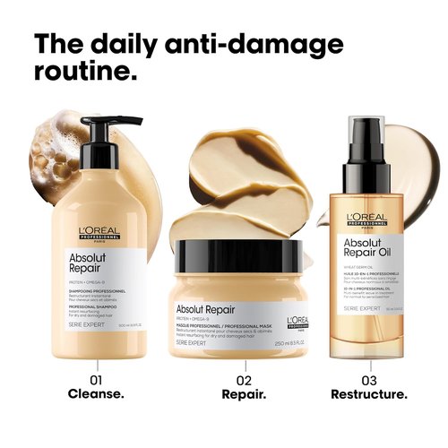L'Oréal Professionnel Paris Absolut Repair Hair Mask - Nourishing Treatment for Dry & Damaged Hair, 250ml