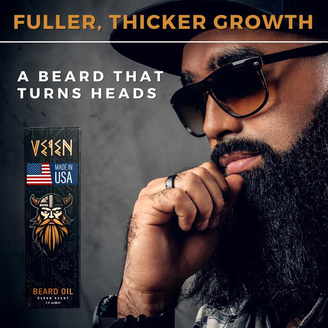 Veien Beard Oil for Men - White Tea Scented Beard Softener & Conditioner - 2oz Premium Grooming Oil