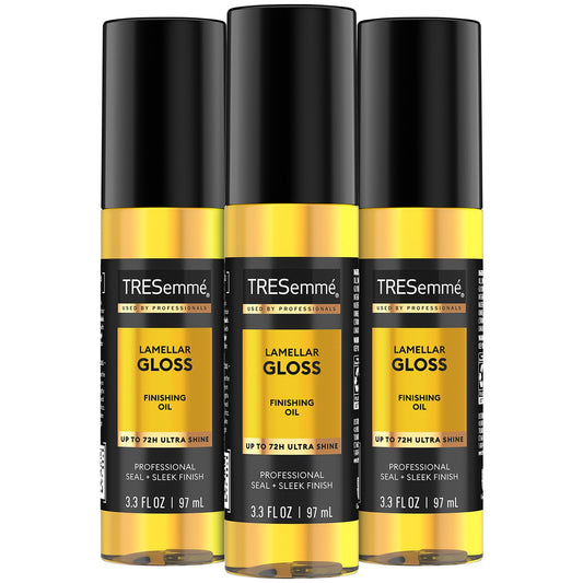 TRESemmé Finishing Hair Oil - Lamellar Gloss 3-Pack for Glossy, Sleek Hair & Frizz Control | 3.3 Oz Each