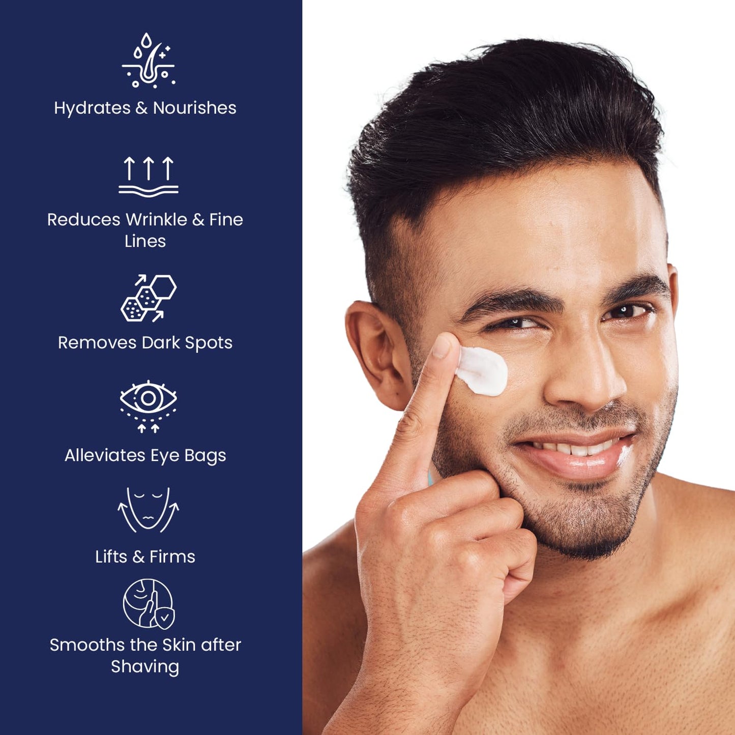 Skiennix 6-in-1 Face Cream for Men - Anti-Aging & Wrinkle Treatment with Collagen, Hyaluronic Acid, Vitamins E & B - 1.7 oz