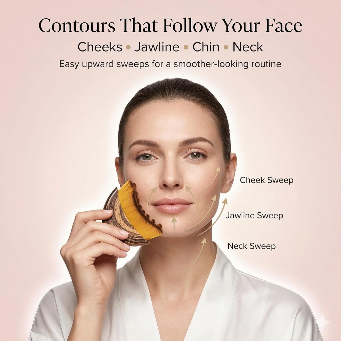 Skiennix Lymphatic Contour Face Brush - Anti-Puffiness Massager for Double Chin Reduction & Skin Glow