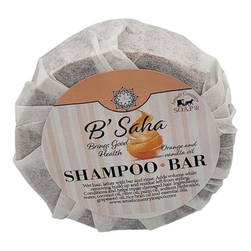 B'Saha Shampoo Bar - Orange & Vanilla Infusion with Moroccan Tea Extract | Eco-Friendly & Nourishing