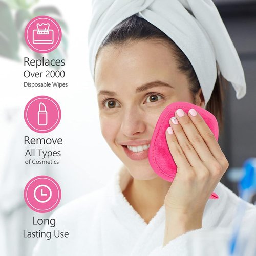 Orighty Makeup Remover Cloths - 12 Pack Reusable Face Cleansing Pads | Effortlessly Remove Makeup with Water, 5 x 5 in