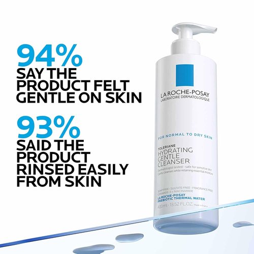 La Roche-Posay Toleriane Hydrating Face Cleanser - Gentle Daily Wash with Niacinamide & Ceramides for Sensitive Skin