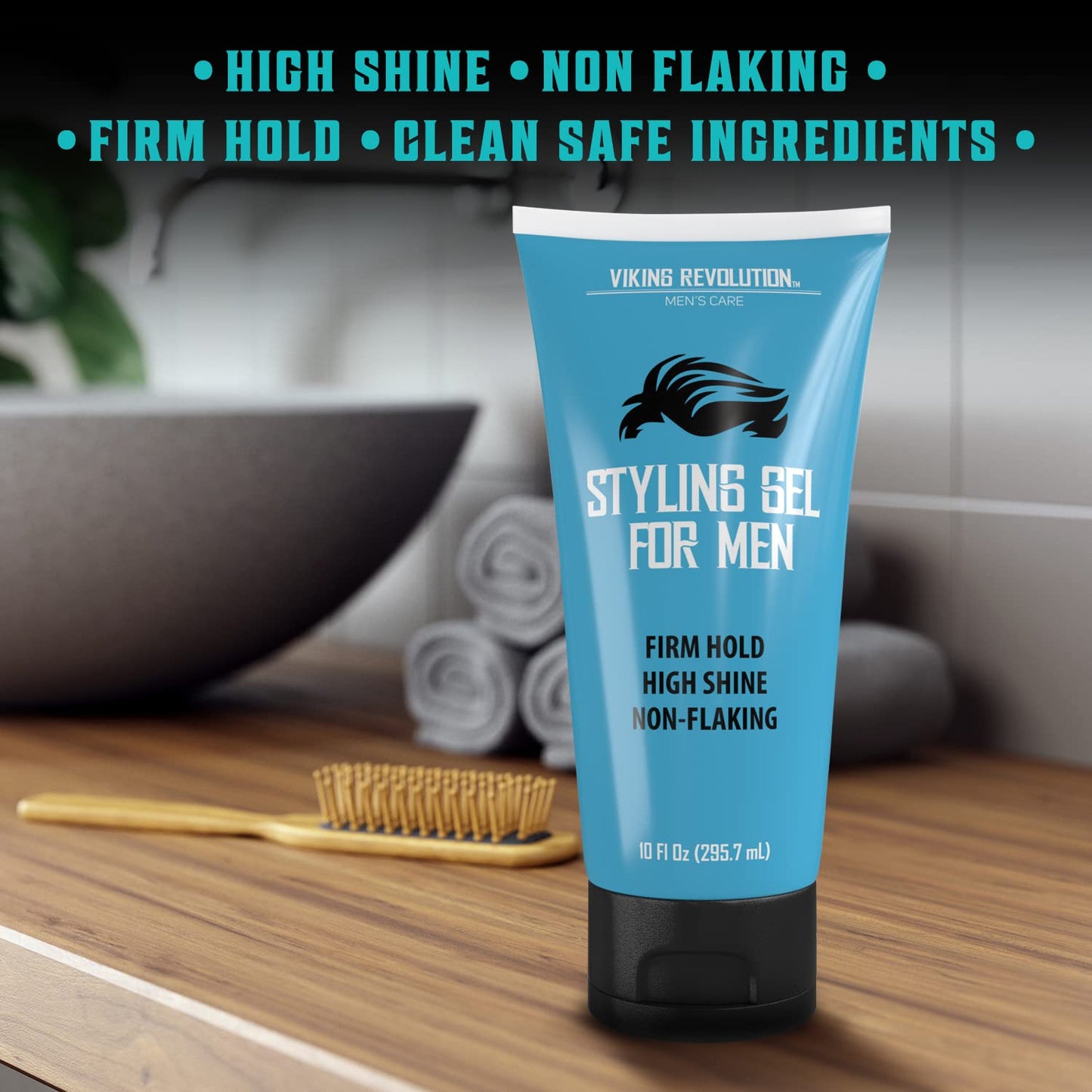 Skiennix Hair Gel for Men - Strong Hold Styling Gel with High Shine | Non-Flaking Formula (10oz)