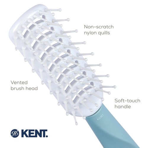 Kent KCR1 Vented Hair Brush - Create Volume & Root Lift for All Hair Types | Small Green Ergonomic Design