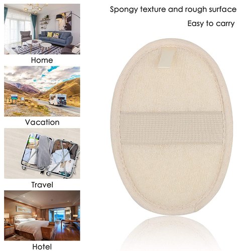 10-Pack Exfoliating Loofah Sponge Pads - Natural Luffa & Terry Cloth, Body Scrubbers for Shower & Bath Mooerca