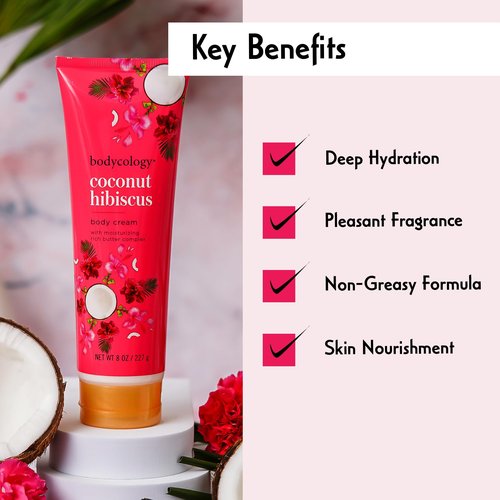 Body Cream - Coconut Hibiscus by Bodycology for Women - 8 oz Body Cream
