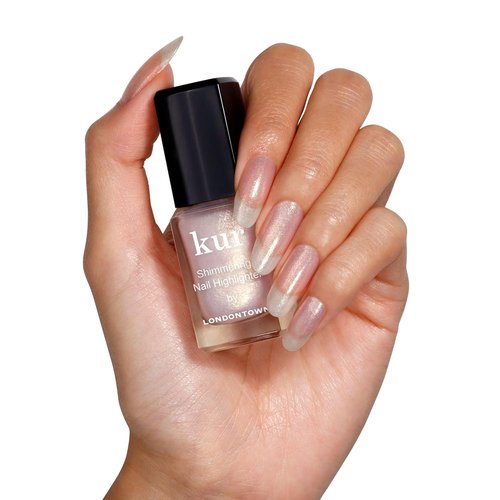LONDONTOWN Shimmer Nail Highlighter - Iridescent Finish Nail Polish Treatment, Vegan & Cruelty-Free, Sunkissed Gold Pink - 0.40 fl oz