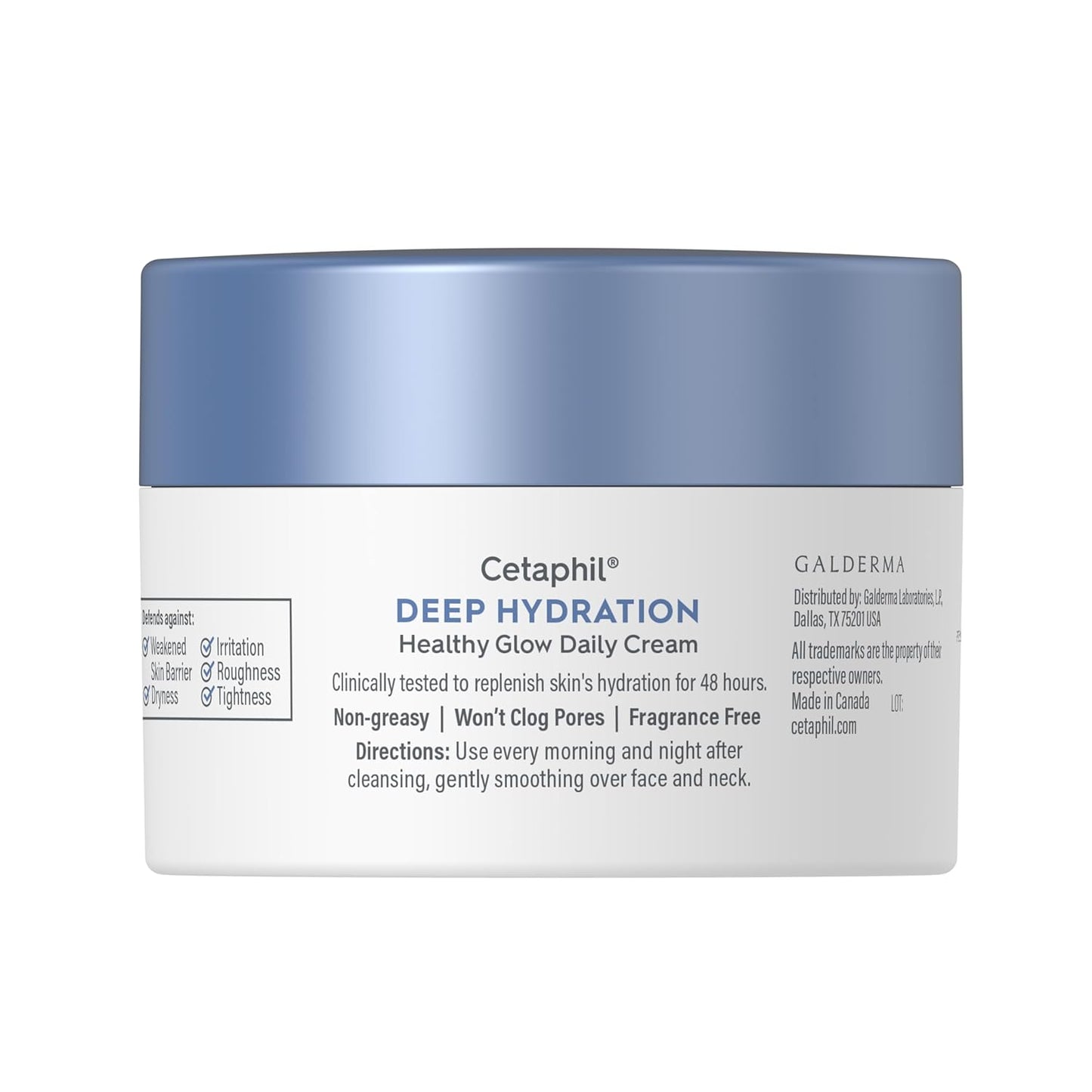Cetaphil Deep Hydration Daily Face Cream - 48-Hour Moisturizer for Sensitive Skin, 1.7 oz