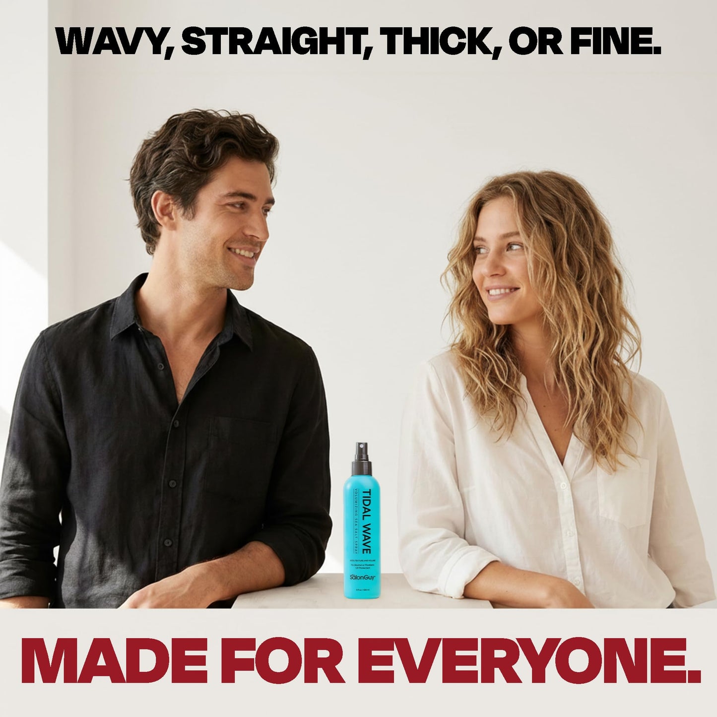 THESALONGUY Tidal Wave Sea Salt Spray for Hair – Volumizing & Texturizing Spray for Beach Waves, Thickness & Lift – Hairstylist Created Daily Wavy Hair Products for Men & Women (8 oz.)