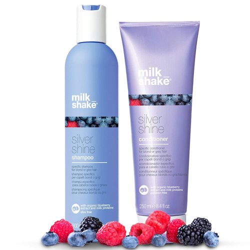 milk_shake Silver Shine Purple Shampoo 10.1 Fl Oz | Conditioner 8.4 Fl Oz - Brighten Blonde Hair & Eliminate Brassiness