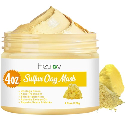 **Regine Switzerland Sulfur Face Mask - All-Natural Clay Treatment for Glowing Skin | Acne, Oily Skin Relief**