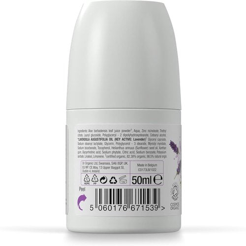 Dr Organic Lavender Deodorant - Natural Odor Protection with Soothing Lavender Essence | 3.4 oz