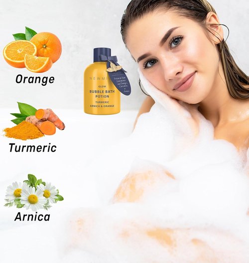 Nutritious Bubble Bath - Long-Lasting Foam with Turmeric & Arnica | Skin Healing & Relaxing Spa Gift for Women