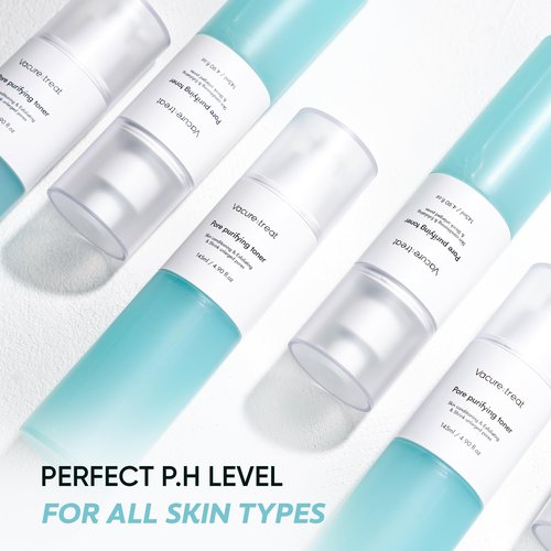 Vacure:treat Hydrating Toner for Face with Niacinamide, AHA BHA PHA, Arginine, Centella, Green Tea, Refines Pore Appearance, Balances Skin, All Skin Types, 4.9 Fl. Oz (145ml), 1 Count