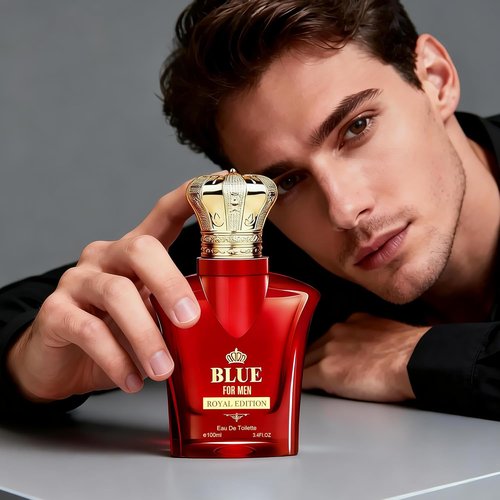 Royal Blue For Men Cologne - 3.4 Fl. Oz Oriental Woody Fragrance with Caramel & Tonka Notes