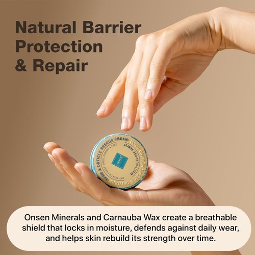 Onsen Hand & Cuticle Rescue Cream - Organic Nail Strengthener & Balm for Dry, Cracked Skin | Vegan 1.10 oz