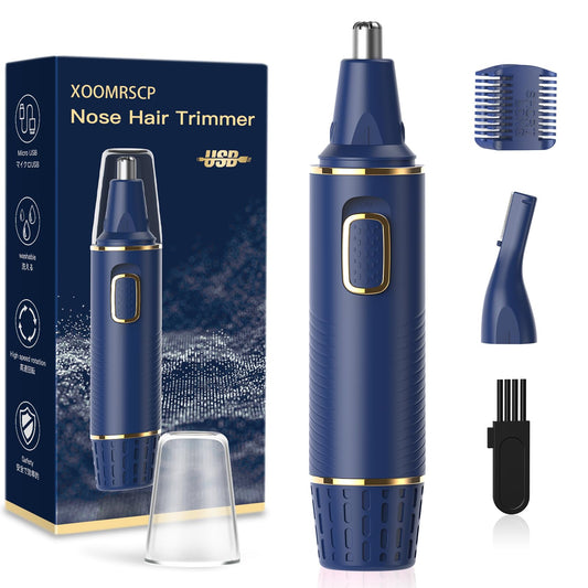 XOOMRSCP Nose Hair Trimmer for Men, 2025 Painless USB Rechargeable Nose Hair Trimmer, Ear and Nose Hair Trimmer for Men, Professional Facial Hair Trimmer with IPX7 Waterproof Dual Edge Blades (Blue)