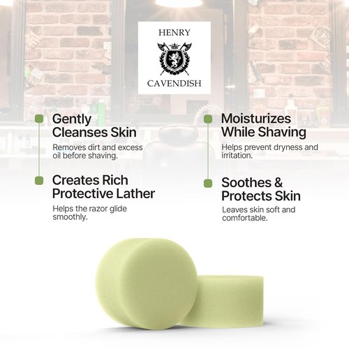 Henry Cavendish Eucalyptus Mint Shaving Soap - All-Natural 4 oz Puck Refill | Rich Lather & Smooth Shave
