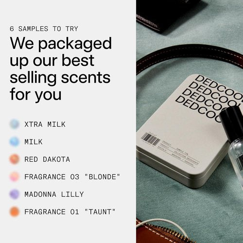 DedCool Fragrance Discovery Set - 6 Unique Scents | Non-Toxic, Vegan Travel Size Perfumes