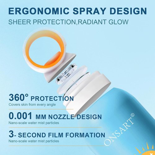 Reef Safe Mineral Sunscreen Spray SPF 50+ | Lightweight, Non-Greasy, Travel Size | 6.76 oz (2 Pack)