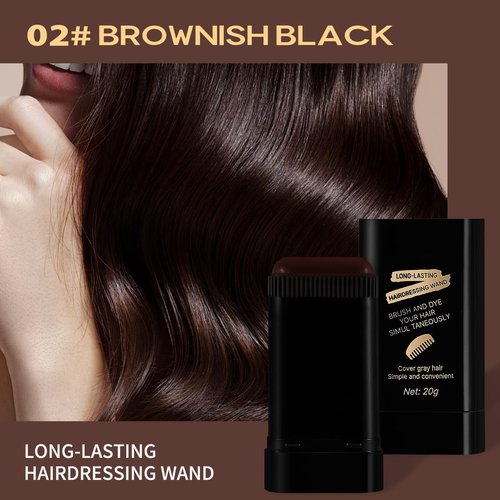 Glo7 Hair Dye Concealer Stick - Instant Gray Coverage | Waterproof & Long-Lasting (Brownish Black)