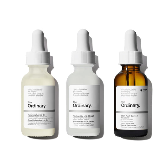 The Ordinary Radiant Skin Collection - Hydrating Skin Care Bundle for Dry Skin | Hyaluronic Acid, Niacinamide & Squalane, 1 Fl Oz Each