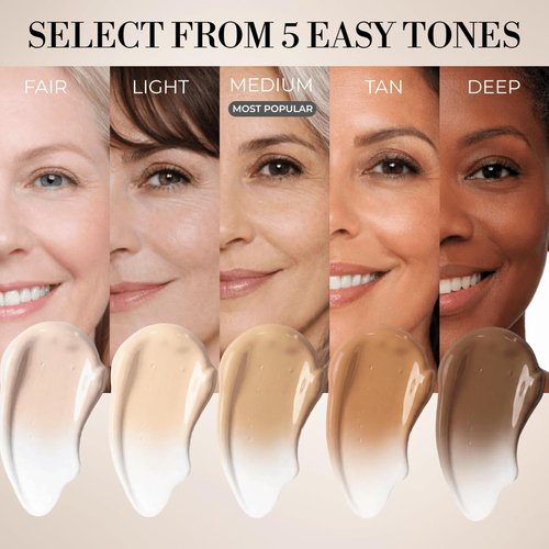 LUMINESS Liquid Mirage Foundation Kit - SPF 50 Color Adjusting Formula with Primer & Brush | Perfect for Mature Skin