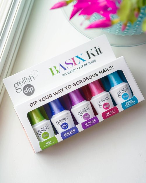 Gelish Dip Basix Kit - Odor-Free, Easy Application for Salon-Quality Dip Powder Nails at Home | No UV/LED Lamp Required