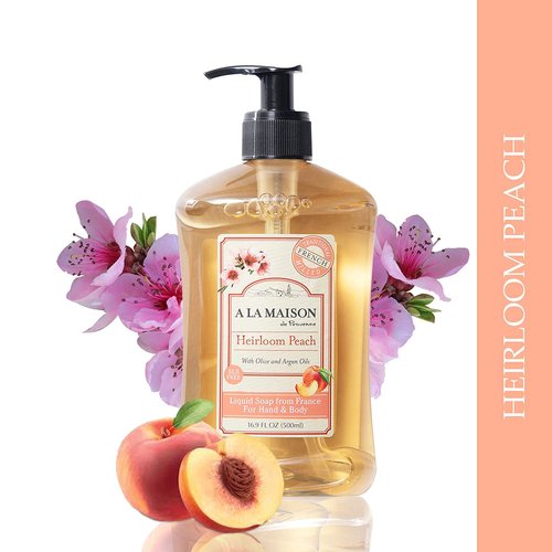 A LA MAISON Heirloom Peach Hand Wash - Natural, Biodegradable & Vegan Formula | 16.9 Fl Oz Bottle