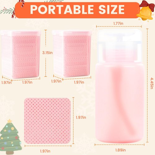 Corconess 400PCS Lint Free Nail Wipes with Dispenser - Gel Nail Polish Remover Wipes with Acetone Dispenser,Lash Extensions Glue Cleaning Wipe with 1PCS Empty Pump Dispenser Bottle Nail Supplies