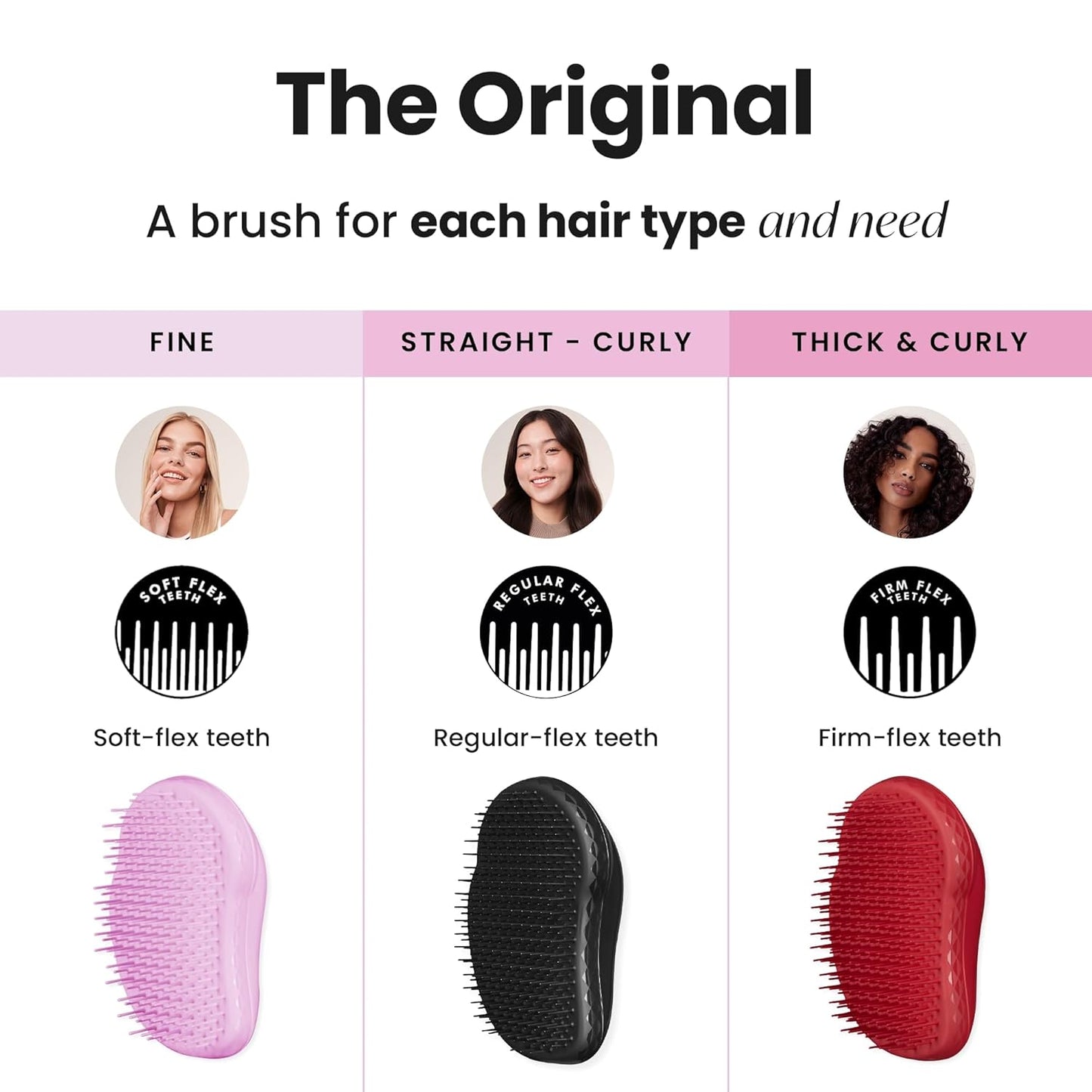 Tangle Teezer Original Detangler Brush - Versatile Hairbrush for All Hair Types | Panther Black