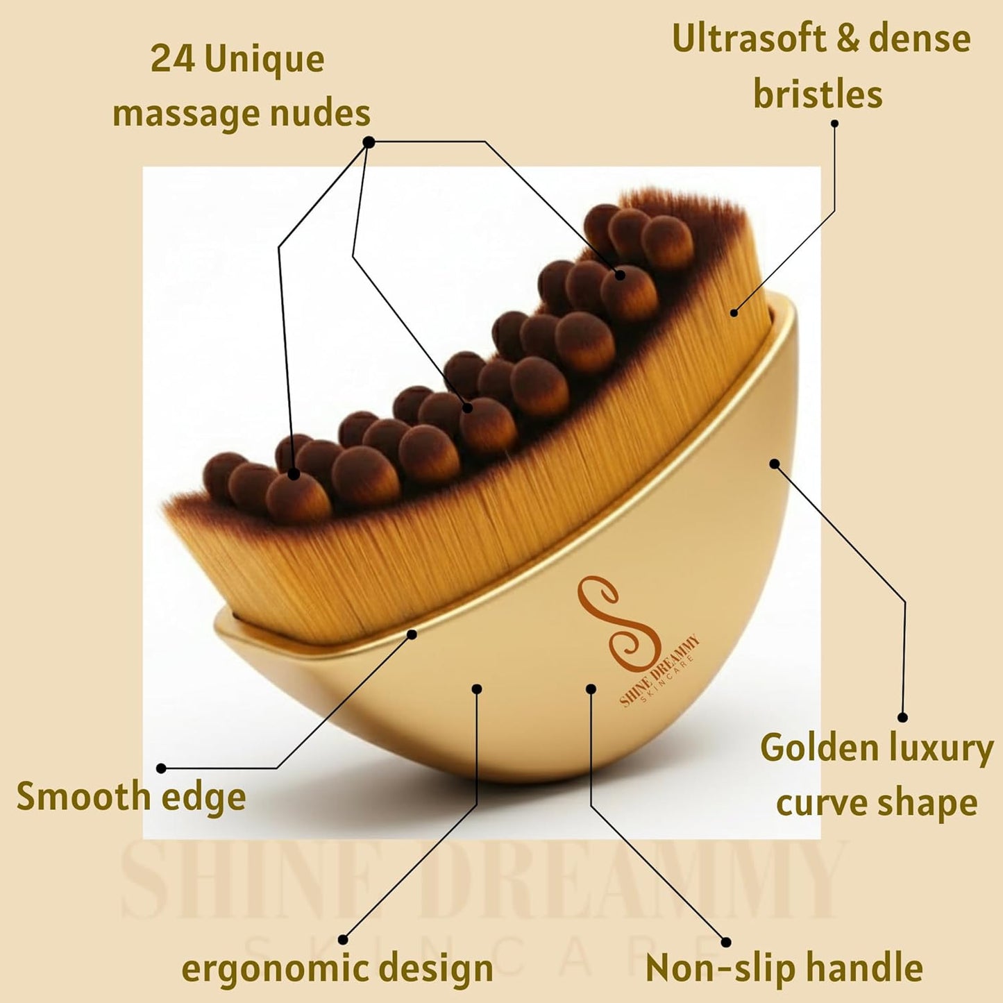 Skiennix Lymphatic Contour Face Brush - Sculpting Dry Brush for Facial Drainage & Lift