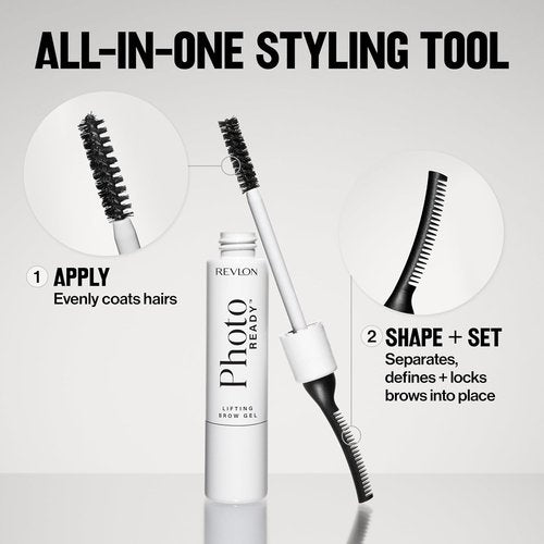 Revlon PhotoReady Lifting Brow Gel - Tinted Eyebrow Lamination with Spoolie Brush, 801 Clear, 0.23 fl oz
