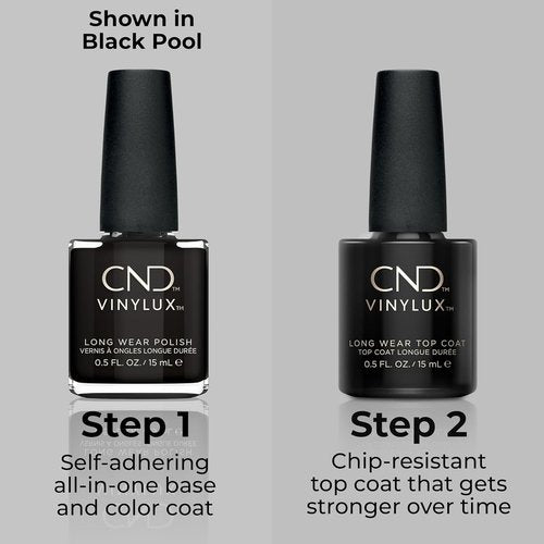 CND Vinylux Black Nail Polish - Longwear Gel-Like Shine & Chip Resistant, 0.5 Fl Oz