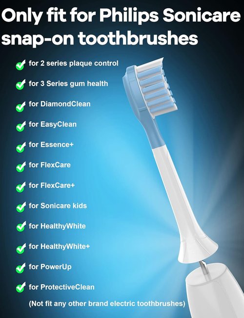 Philips Sonicare Replacement Toothbrush Heads - Compatible with ProtectiveClean C3/G3/W3/C2 - 8 Pack, White