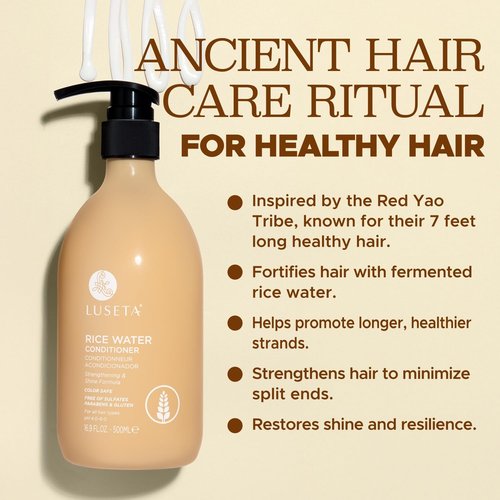 Luseta Rice Water Conditioner - Strengthening & Nourishing Formula for All Hair Types | 16.9oz