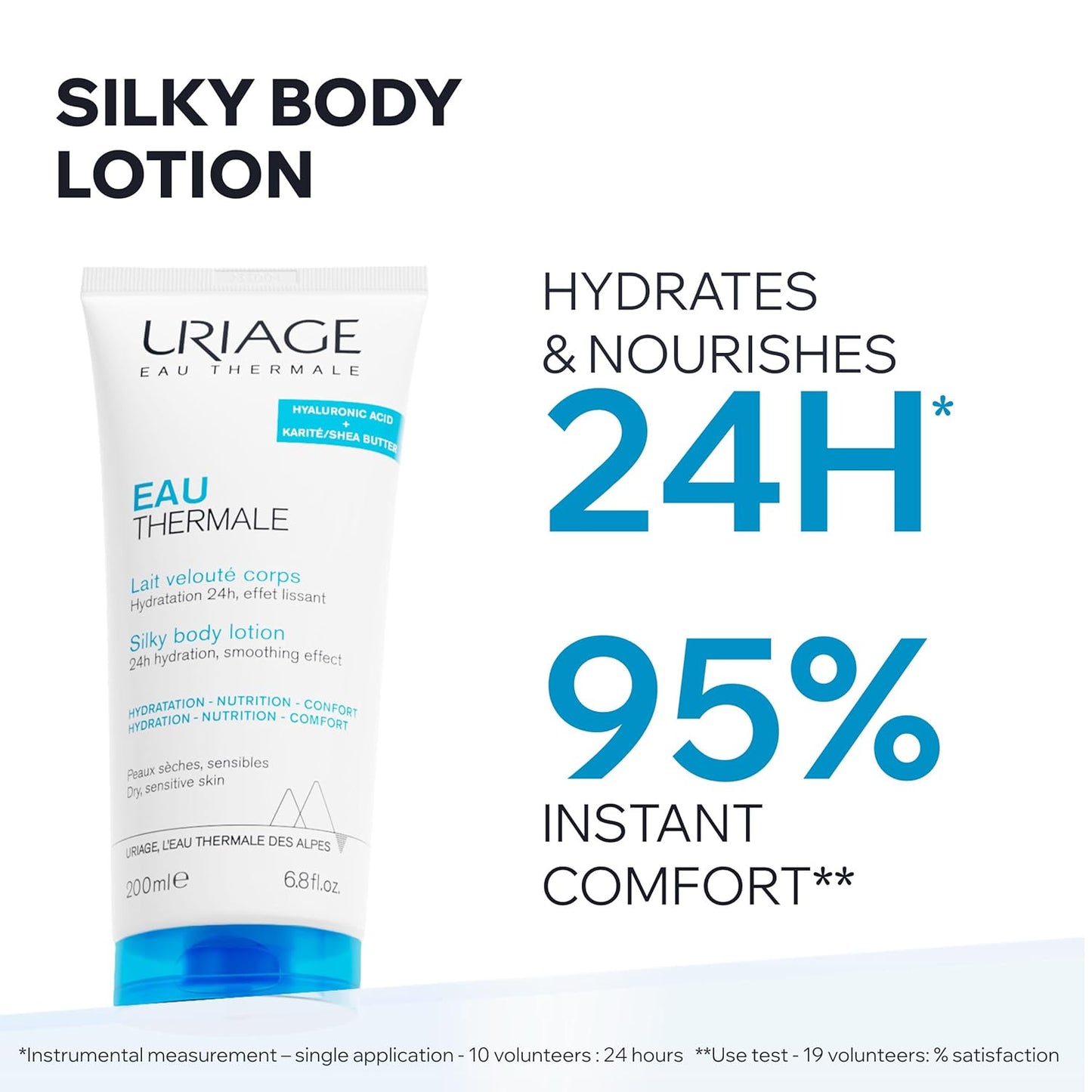 Uriage Moisturizing Body Lotion - Hydrating Shea Butter & Hyaluronic Acid | 24-Hour Silky Formula