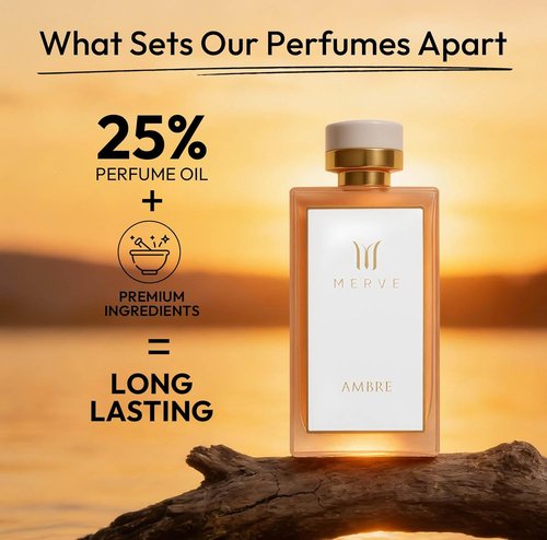 Merve Ambre Perfume for Women - Long Lasting Eau de Parfum | 3.4 oz | Jasmine, Honey, Floral Notes