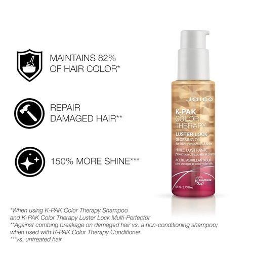 Joico K-PAK Color Therapy Glossing Oil - Enhance Shine & Protect Color-Treated Hair | Frizz Control with Keratin & Argan Oil
