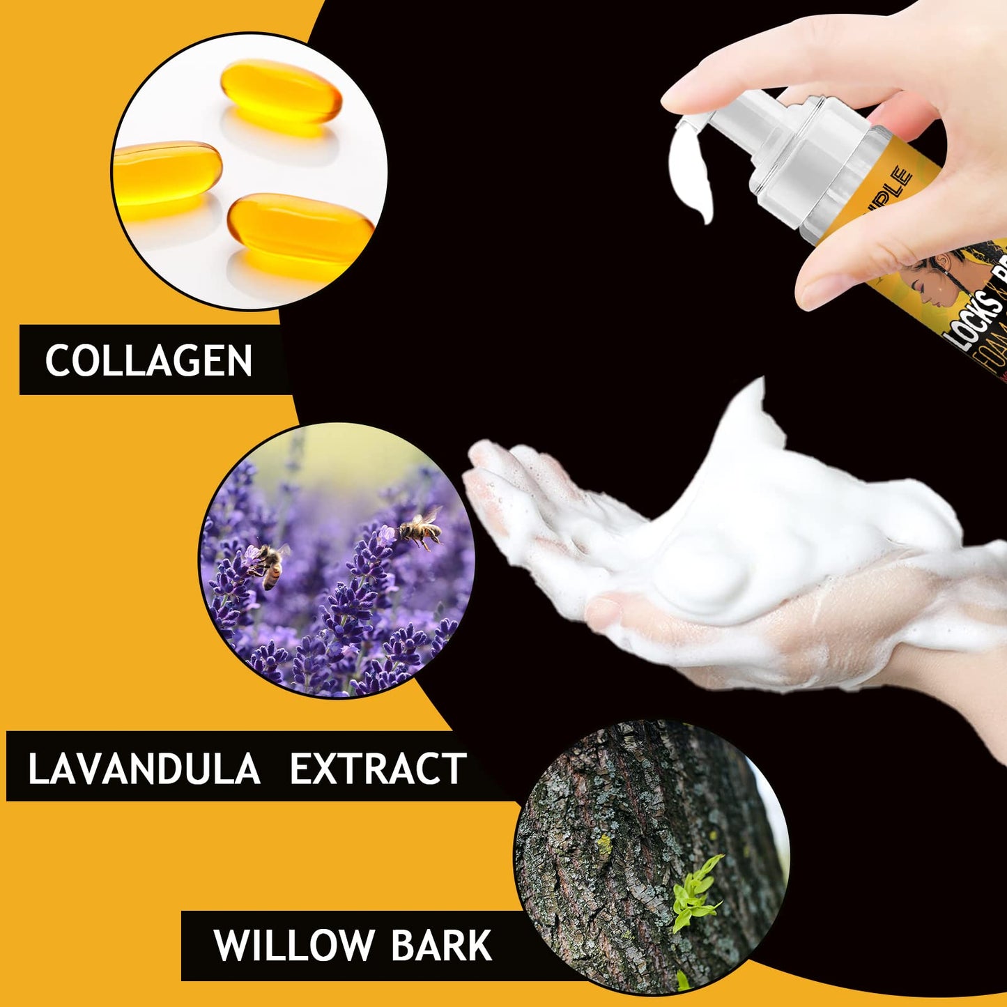 Braid Foam for Braids, Twists, Locs - No Flake Extra Hold & High Shine - Lightweight Mousse Moisturizes & Styles Hair - 8fl oz