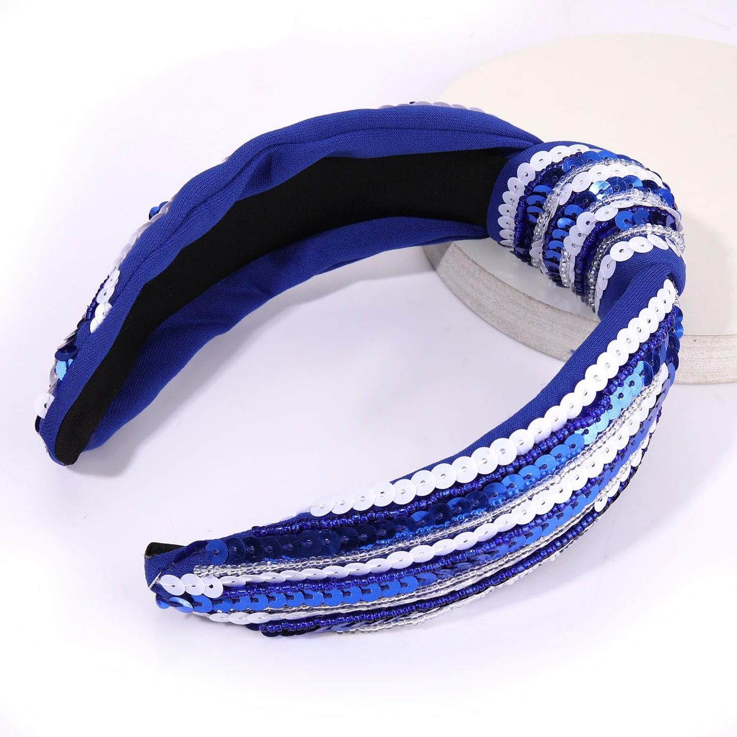 Game Day Knotted Headband Sequin Beaded Football Headband Game Day Sports Wide Top Knot Head Band Hair Accessories Gift