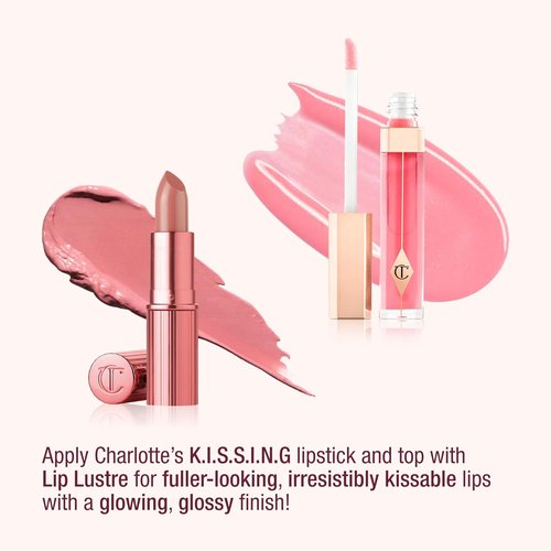 Charlotte Tilbury Icon Baby Lip Duo Kit - Hydrating Mini K.I.S.S.I.N.G Lipstick & Full Size Gloss Set | Long-Lasting Shine