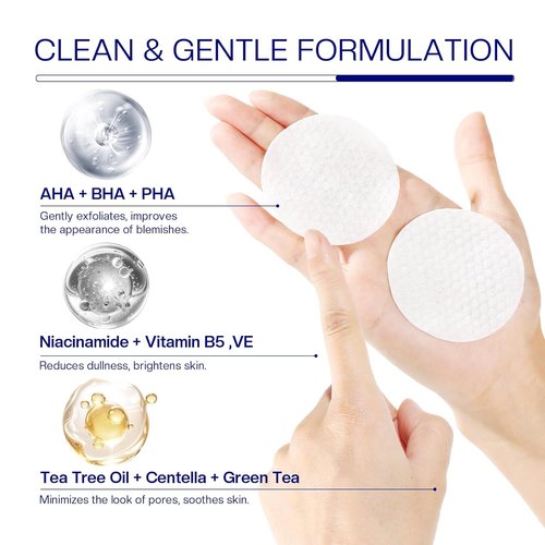 Morovan Glycolic Acid Pads - 30% Dual-Sided Exfoliator for Blemishes & Skin Clarity | 65 Pads