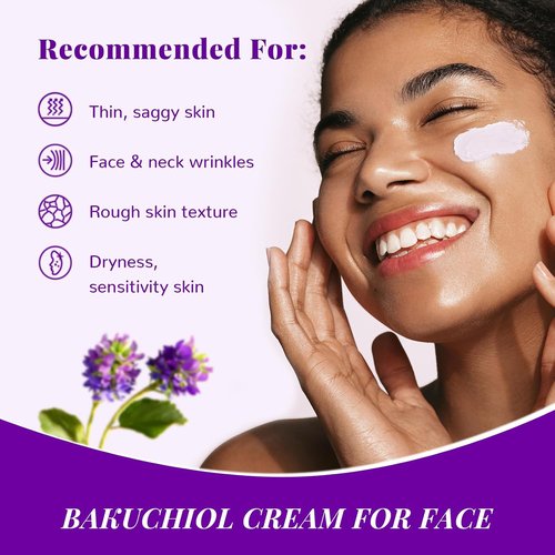 ANAI RUI Bakuchiol Face Cream - Natural Retinol Anti-Aging Moisturizer with Squalane & Collagen | 1.7 Oz