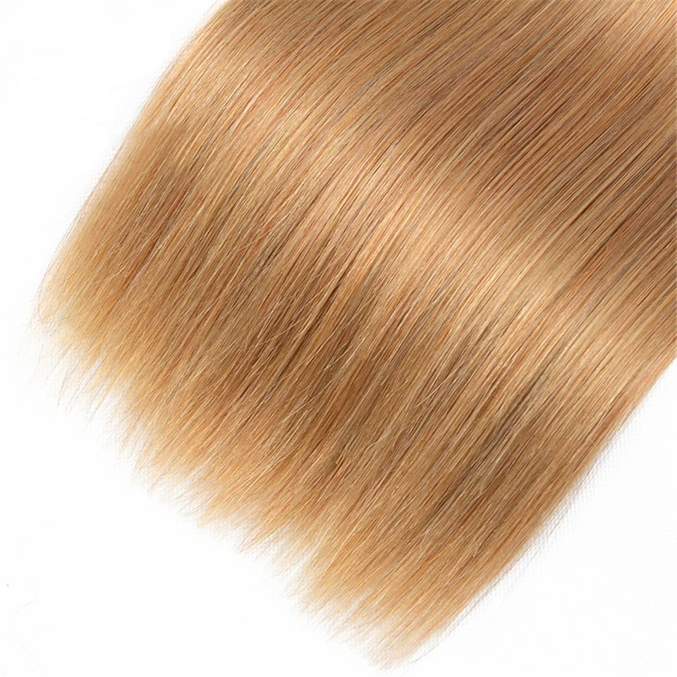 Color #27 Bundle Ombre Straight Human Hair Bundles Two Tone Black and Honey Blonde Bundles Human Hair 12 14 16 Inch Ombre Blonde Straight Bundle