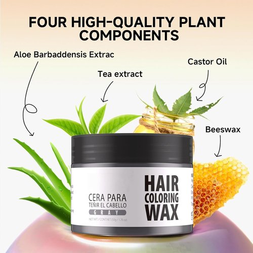 Gowwim Hair Wax Color - 13 Vibrant Temporary Hair Dyes | 72-Hour Hold, Non-Greasy, 1.76 Oz Brown