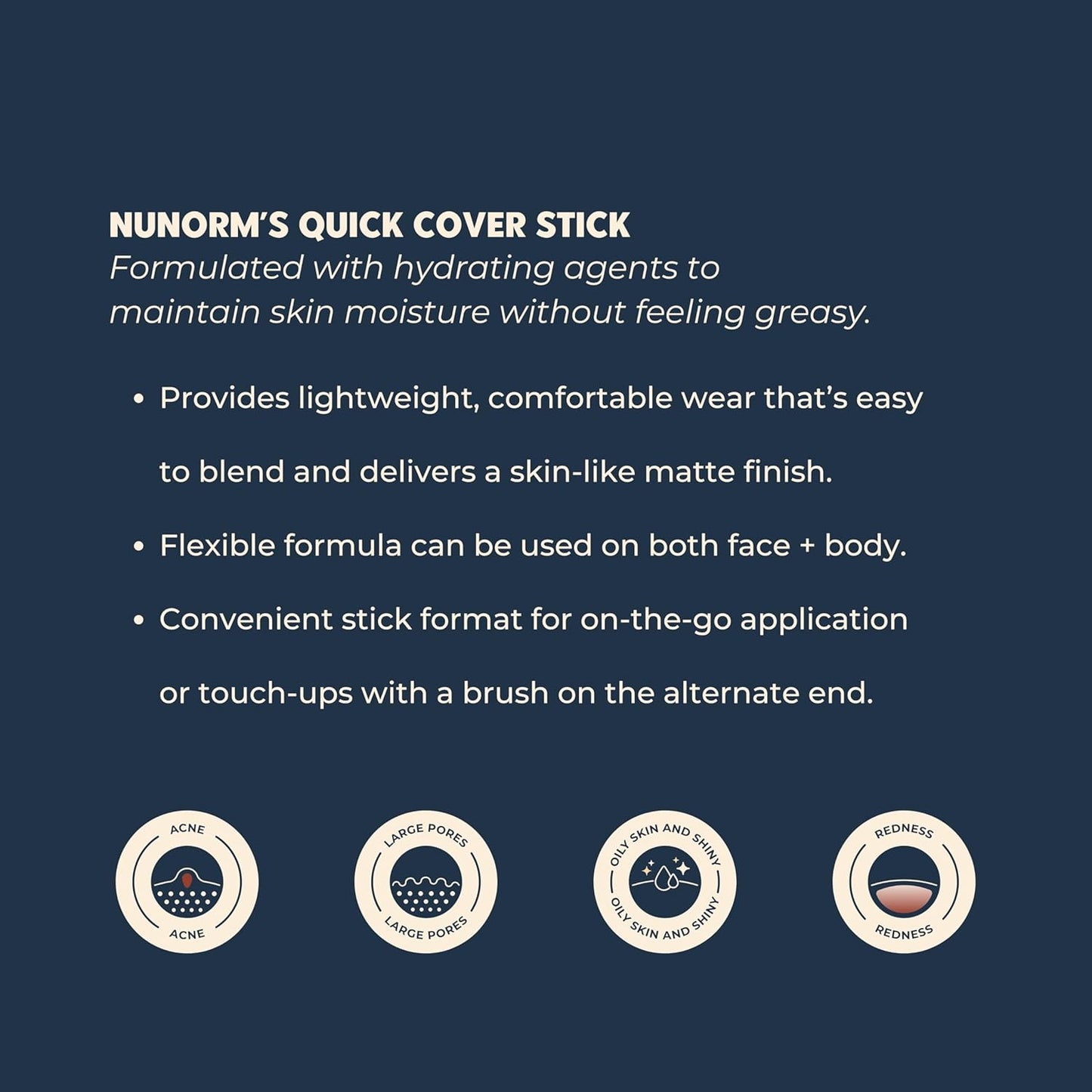 Skiennix Foundation & Concealer Stick for Men - Full Coverage for Dark Circles & Blemishes - Non-Comedogenic 12-Beige